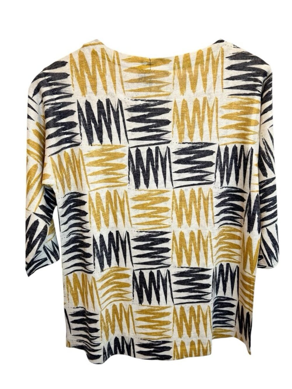 Nally & Millie Abstract Print Top Size Medium 3/4 Sleeve Knit Blouse USA NWT - Picture 3 of 7